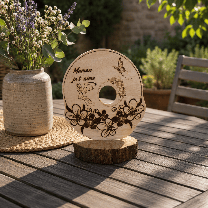 Objet grave personnalise bois & ardoise | Votre texte ou logo - Judesign3D